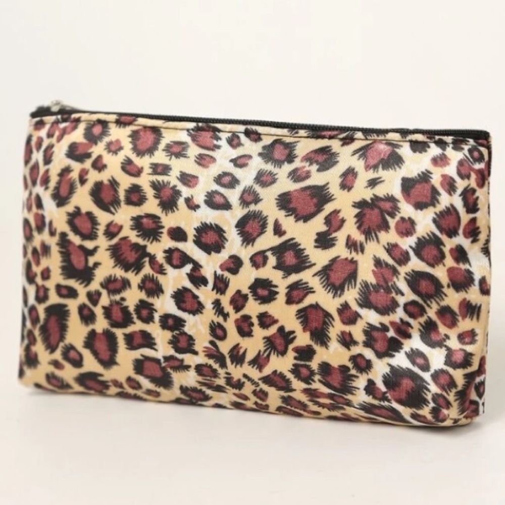 Leopard Print Small Makeup / Cosmetics Bag / Clutch, New Without Tags - Picture 4 of 8